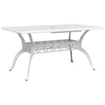 HKH Mesa de Jardim 150x90x72 Cm Alumínio Fundido - Branco