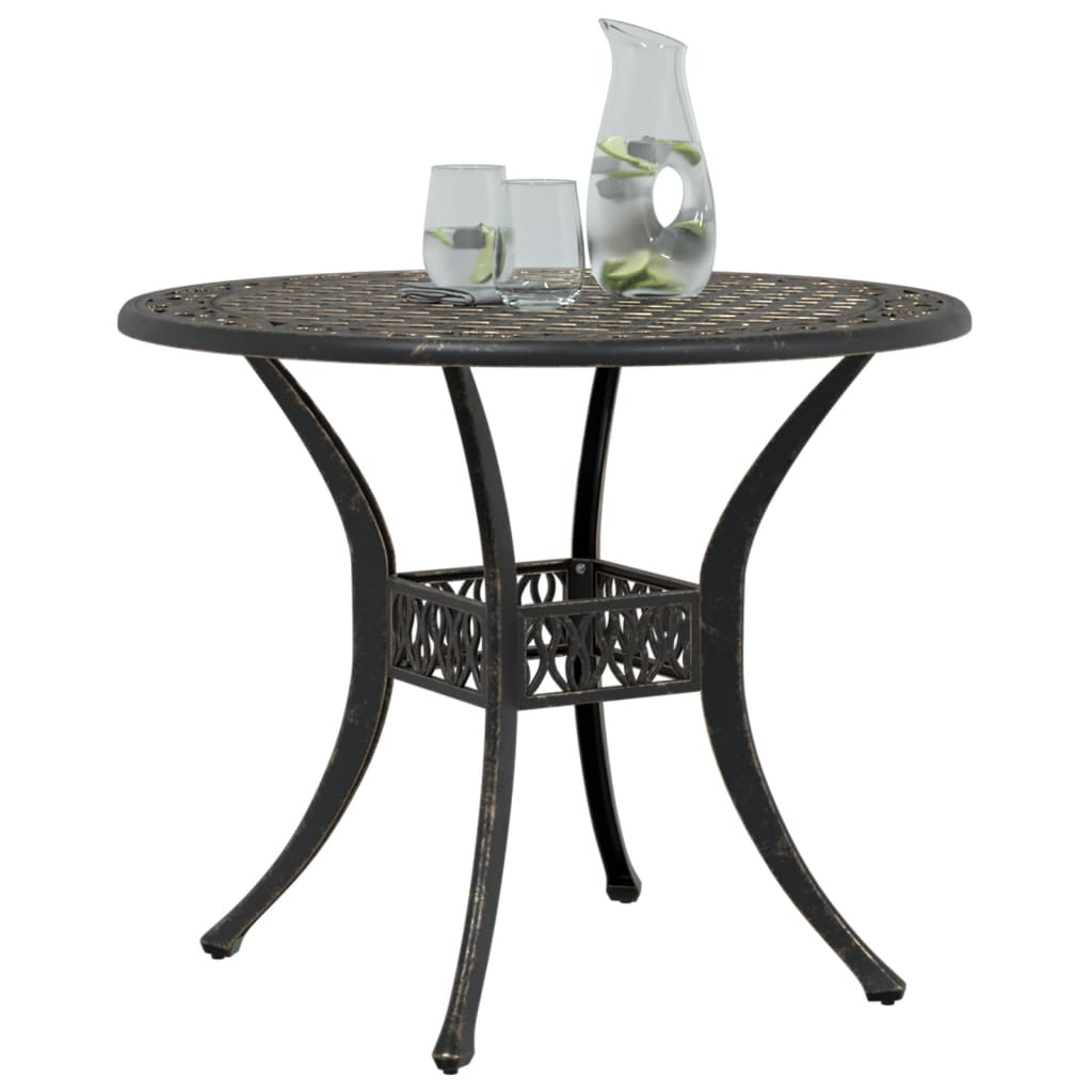 HKH Mesa de Jardim Ã˜90x75 Cm Alumínio Fundido Bronze - Marrom