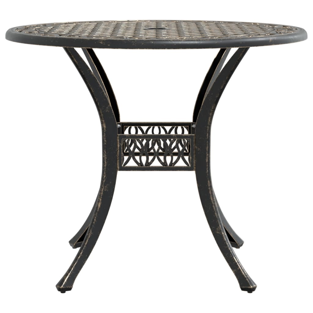 HKH Mesa de Jardim Ã˜90x75 Cm Alumínio Fundido Bronze - Marrom