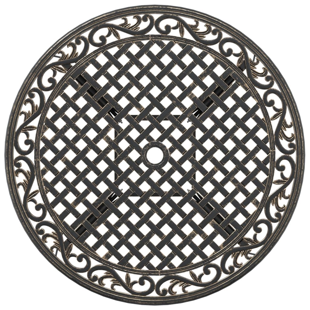 HKH Mesa de Jardim Ã˜90x75 Cm Alumínio Fundido Bronze - Marrom
