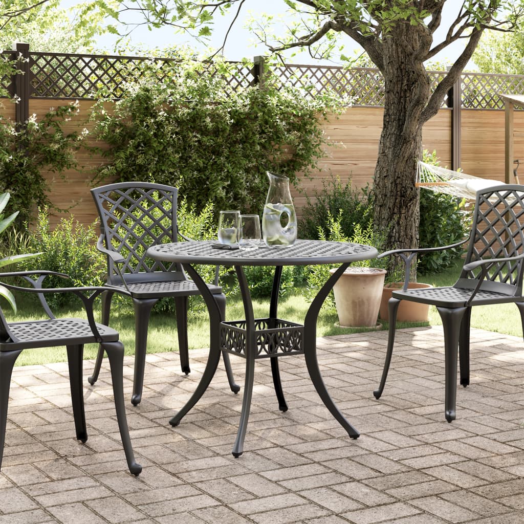HKH Mesa de Jardim Ã˜90x75 Cm Alumínio Fundido - Preto
