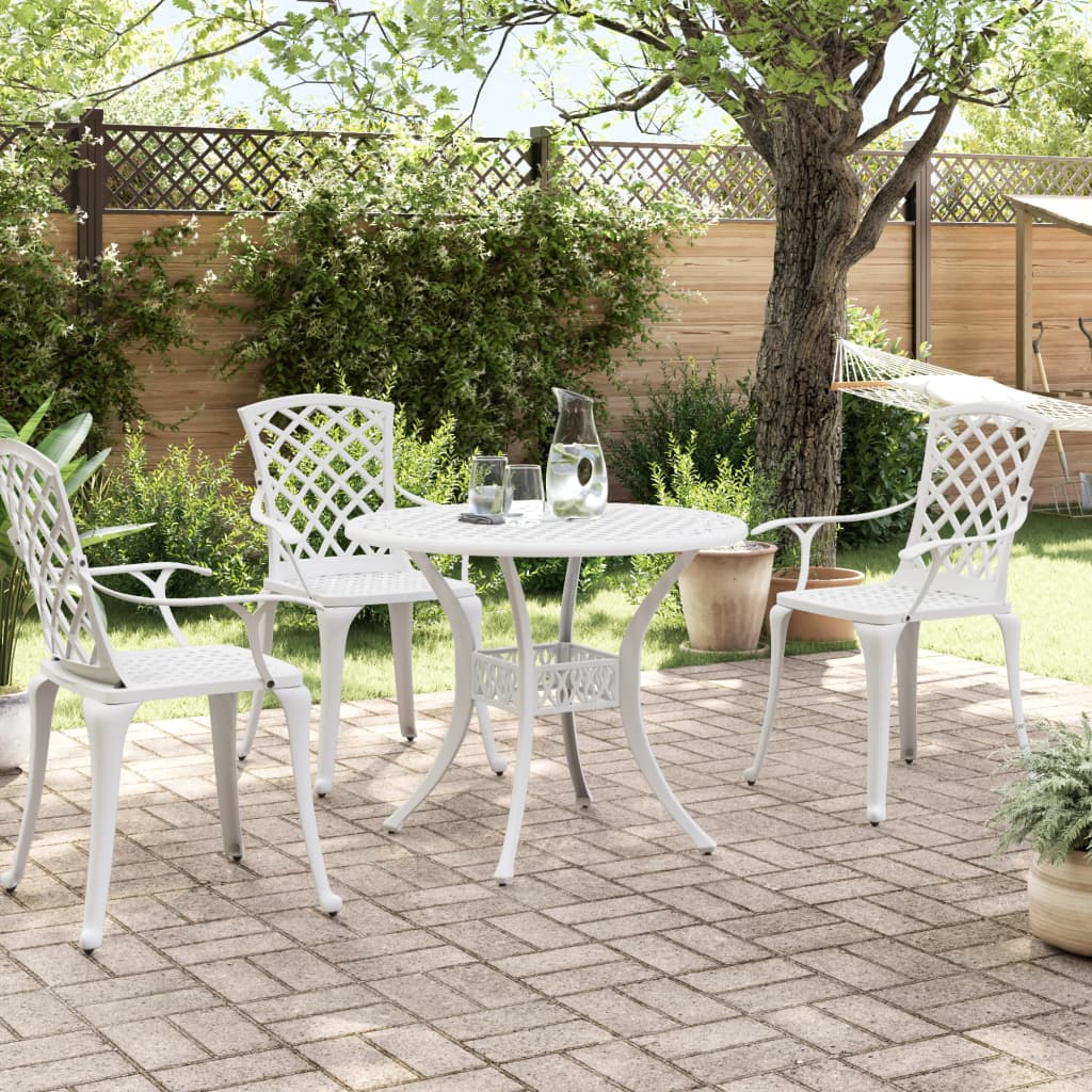HKH Mesa de Jardim Ã˜90x75 Cm Alumínio Fundido - Branco