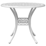 HKH Mesa de Jardim Ã˜90x75 Cm Alumínio Fundido - Branco