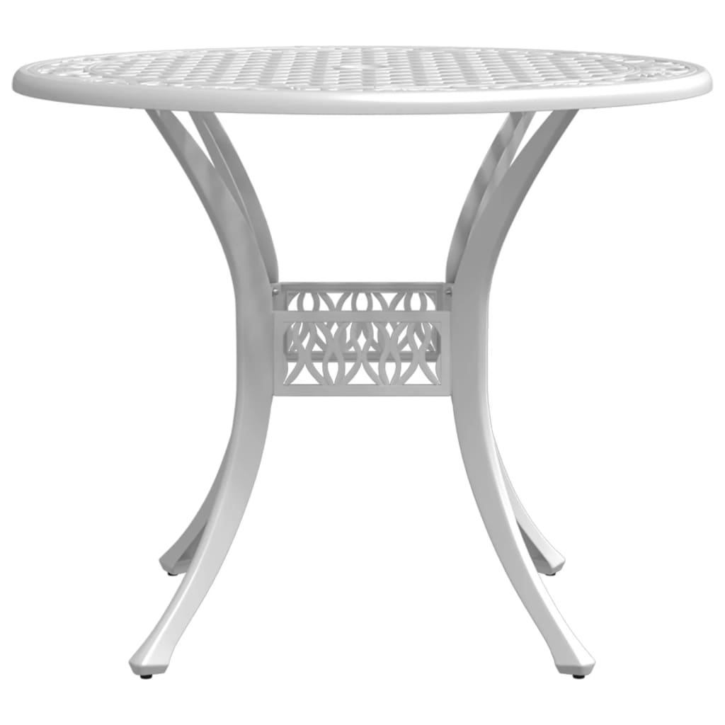 HKH Mesa de Jardim Ã˜90x75 Cm Alumínio Fundido - Branco