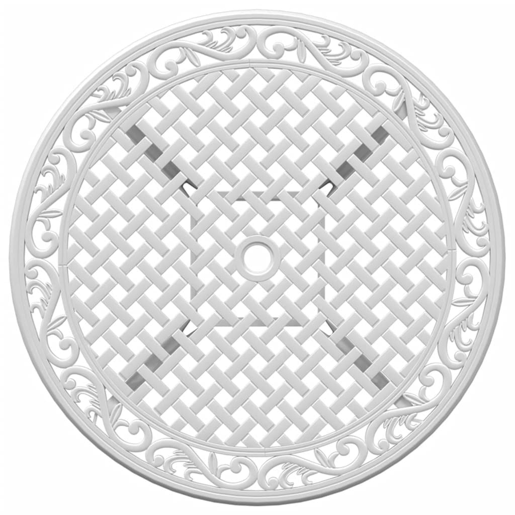 HKH Mesa de Jardim Ã˜90x75 Cm Alumínio Fundido - Branco