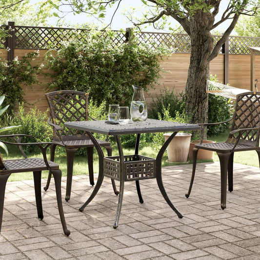 HKH Mesa de Jardim 80x80x75 Cm Alumínio Fundido Bronze - Marrom