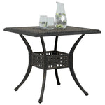 HKH Mesa de Jardim 80x80x75 Cm Alumínio Fundido Bronze - Marrom