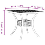 HKH Mesa de Jardim 80x80x75 Cm Alumínio Fundido - Preto