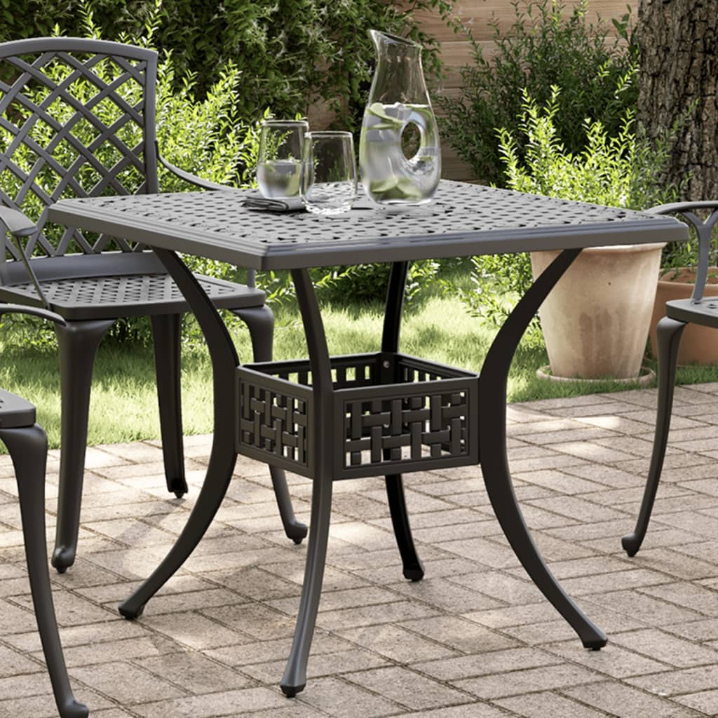 HKH Mesa de Jardim 80x80x75 Cm Alumínio Fundido - Preto