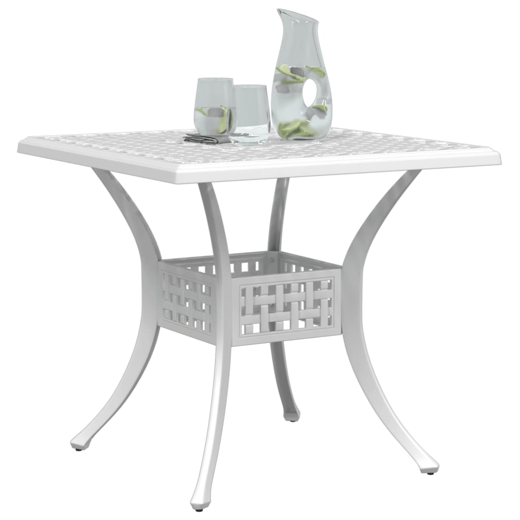 HKH Mesa de Jardim 80x80x75 Cm Alumínio Fundido - Branco