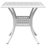 HKH Mesa de Jardim 80x80x75 Cm Alumínio Fundido - Branco