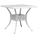 HKH Mesa de Jardim 80x80x75 Cm Alumínio Fundido - Branco