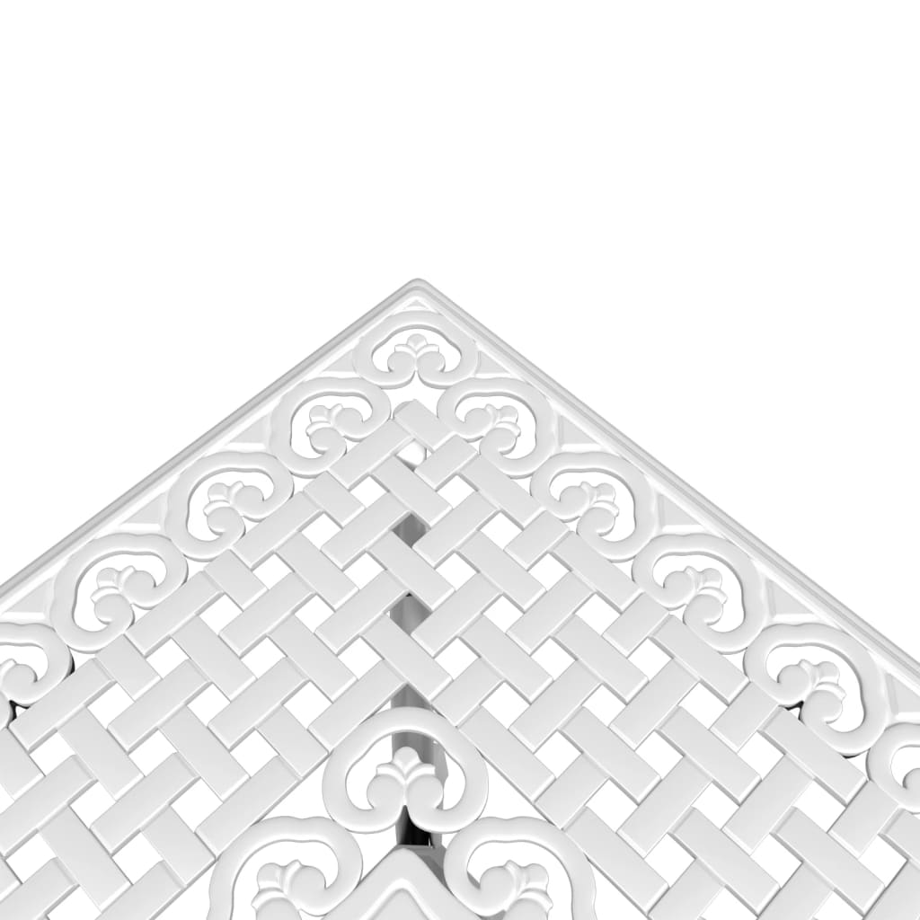 HKH Mesa de Jardim 80x80x75 Cm Alumínio Fundido - Branco