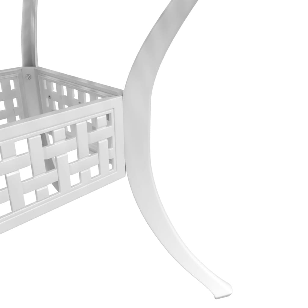 HKH Mesa de Jardim 80x80x75 Cm Alumínio Fundido - Branco