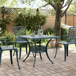 HKH Mesa de Jardim 80x80x75 Cm Alumínio Fundido - Verde
