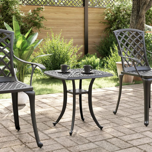 HKH Mesa de Jardim 53x53x53 Cm Alumínio Fundido - Preto