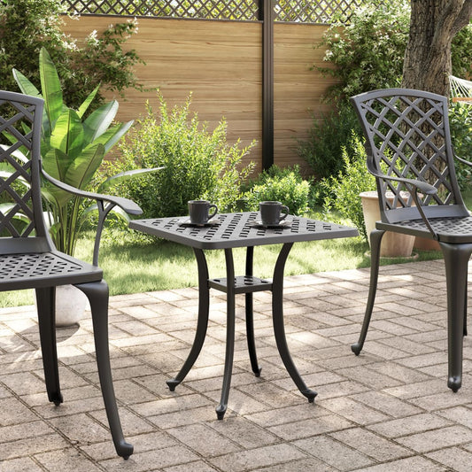 HKH Mesa de Jardim 53x53x53 Cm Alumínio Fundido - Preto