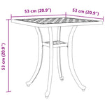 HKH Mesa de Jardim 53x53x53 Cm Alumínio Fundido - Branco