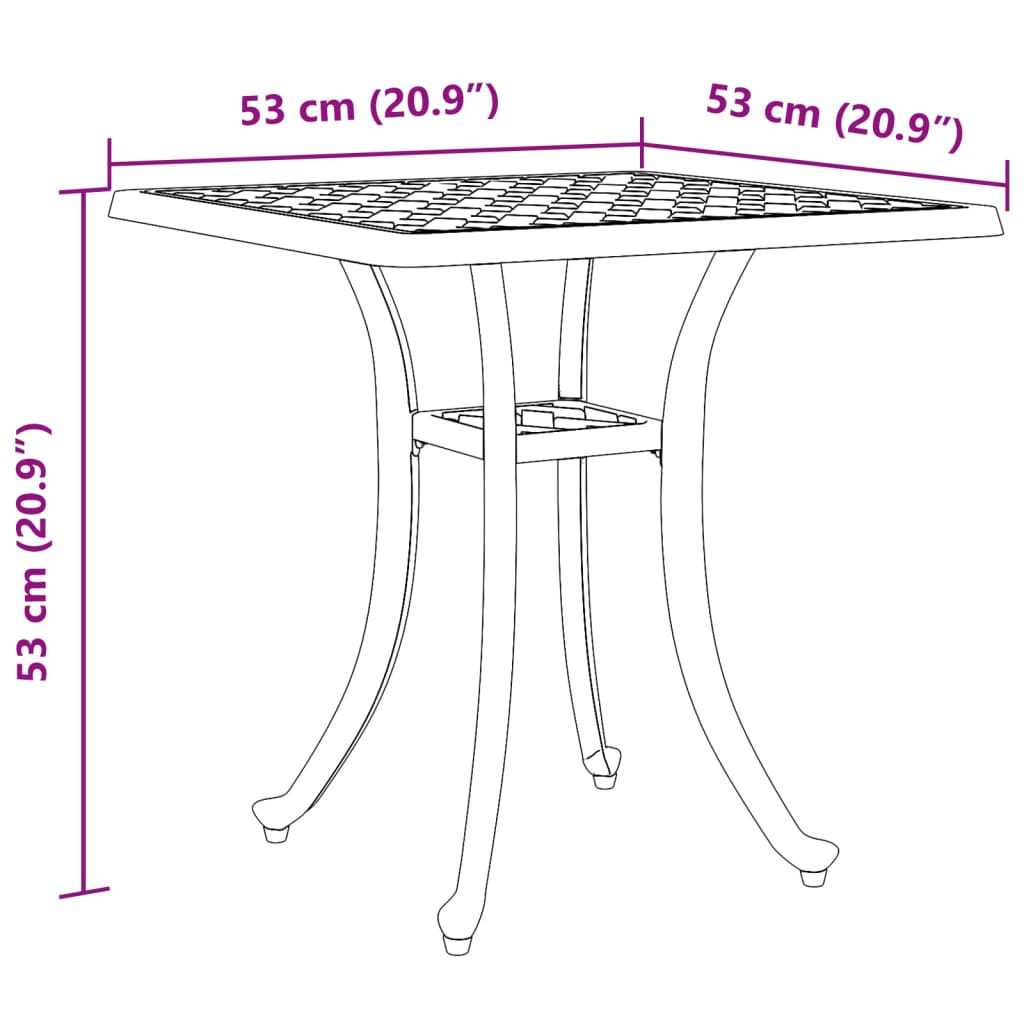 HKH Mesa de Jardim 53x53x53 Cm Alumínio Fundido - Verde