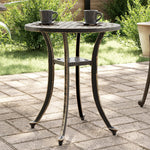 HKH Mesa de Jardim Ã˜48x53 Cm Alumínio Fundido Bronze - Marrom