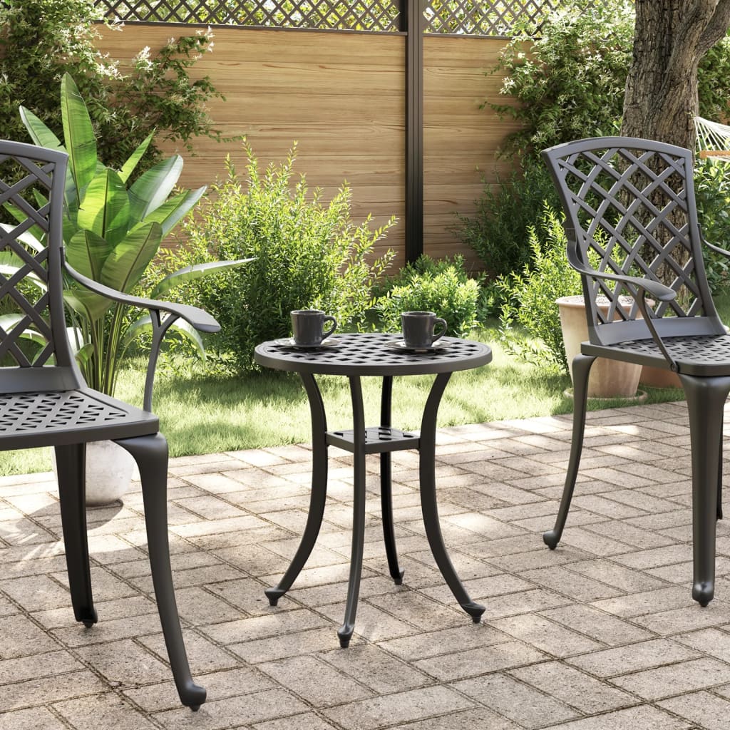 HKH Mesa de Jardim Ã˜48x53 Cm Alumínio Fundido - Preto