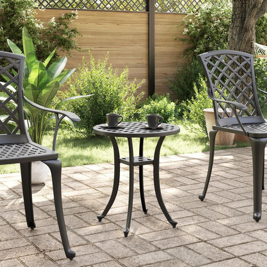 HKH Mesa de Jardim Ã˜48x53 Cm Alumínio Fundido - Preto