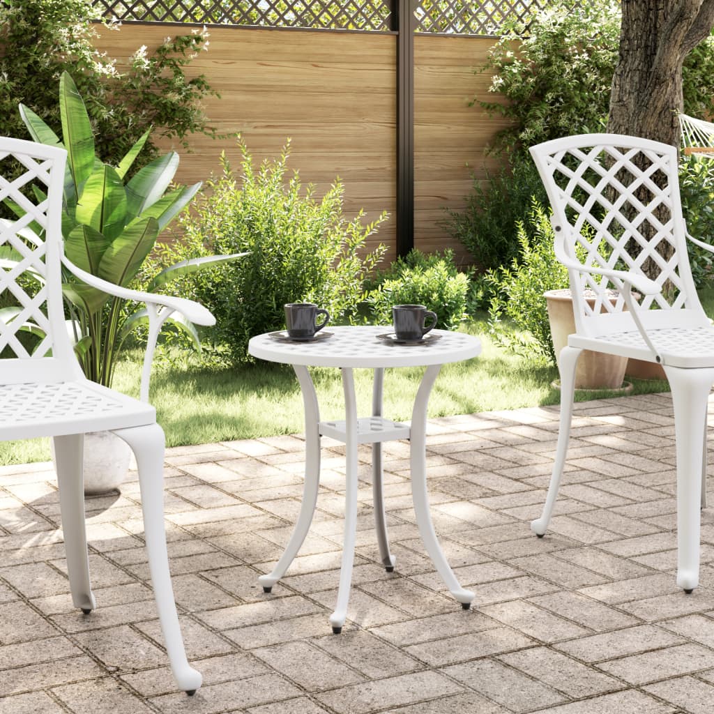 HKH Mesa de Jardim Ã˜48x53 Cm Alumínio Fundido - Branco