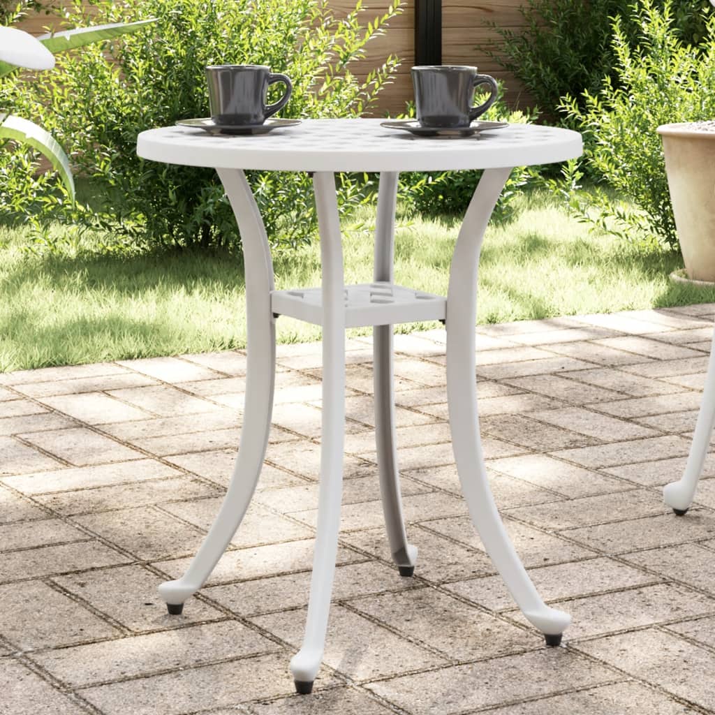 HKH Mesa de Jardim Ã˜48x53 Cm Alumínio Fundido - Branco