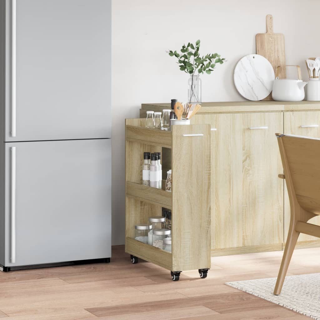 HKH Armario con ruedas en roble Sonoma - 60x22x79 Cm
