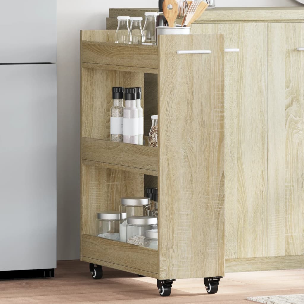 HKH Armario con ruedas en roble Sonoma - 60x22x79 Cm