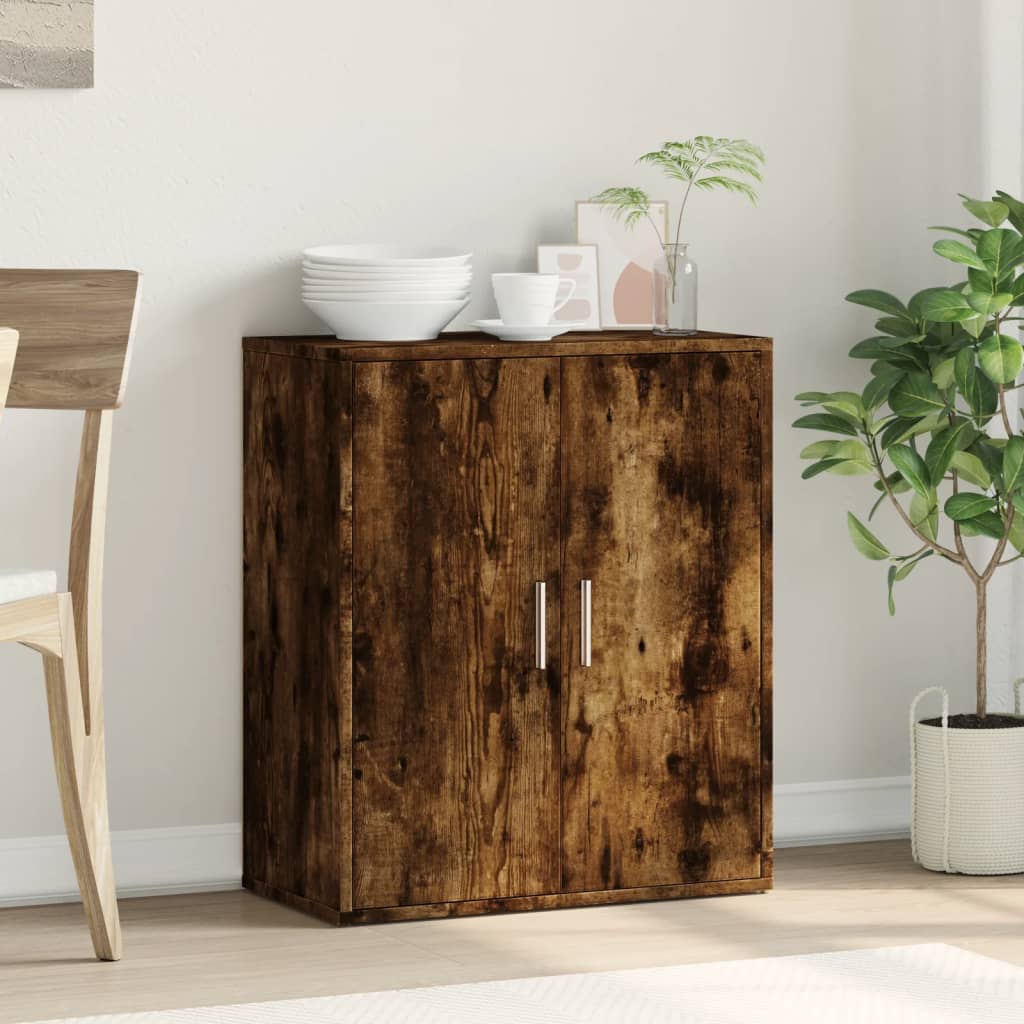 Aparador moderno HKH de madera de ingeniería 60 x 31 x 70 cm - Roble ahumado