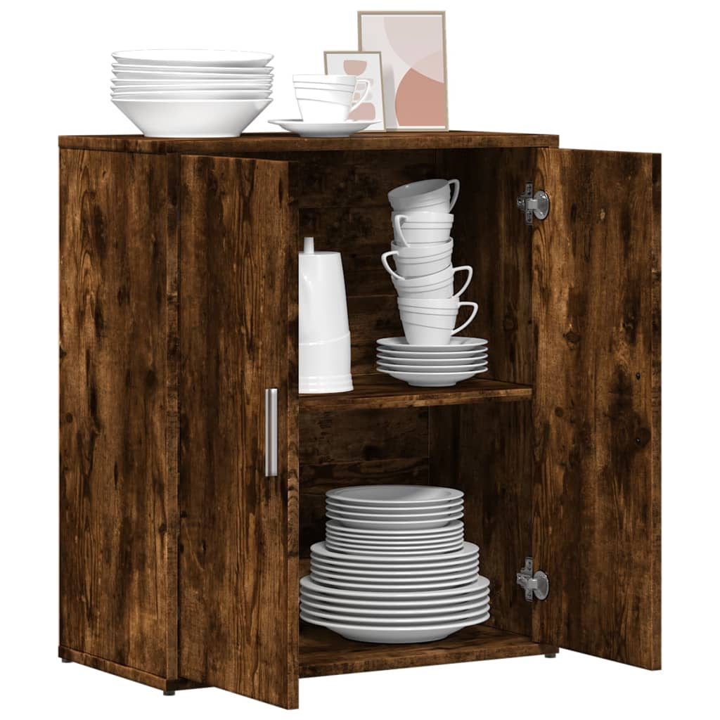 Aparador moderno HKH de madera de ingeniería 60 x 31 x 70 cm - Roble ahumado