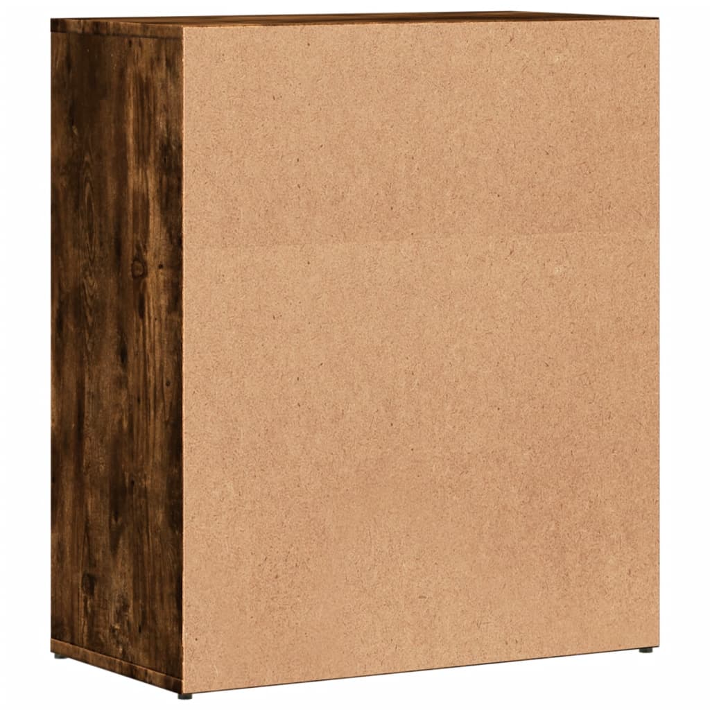 Aparador moderno HKH de madera de ingeniería 60 x 31 x 70 cm - Roble ahumado