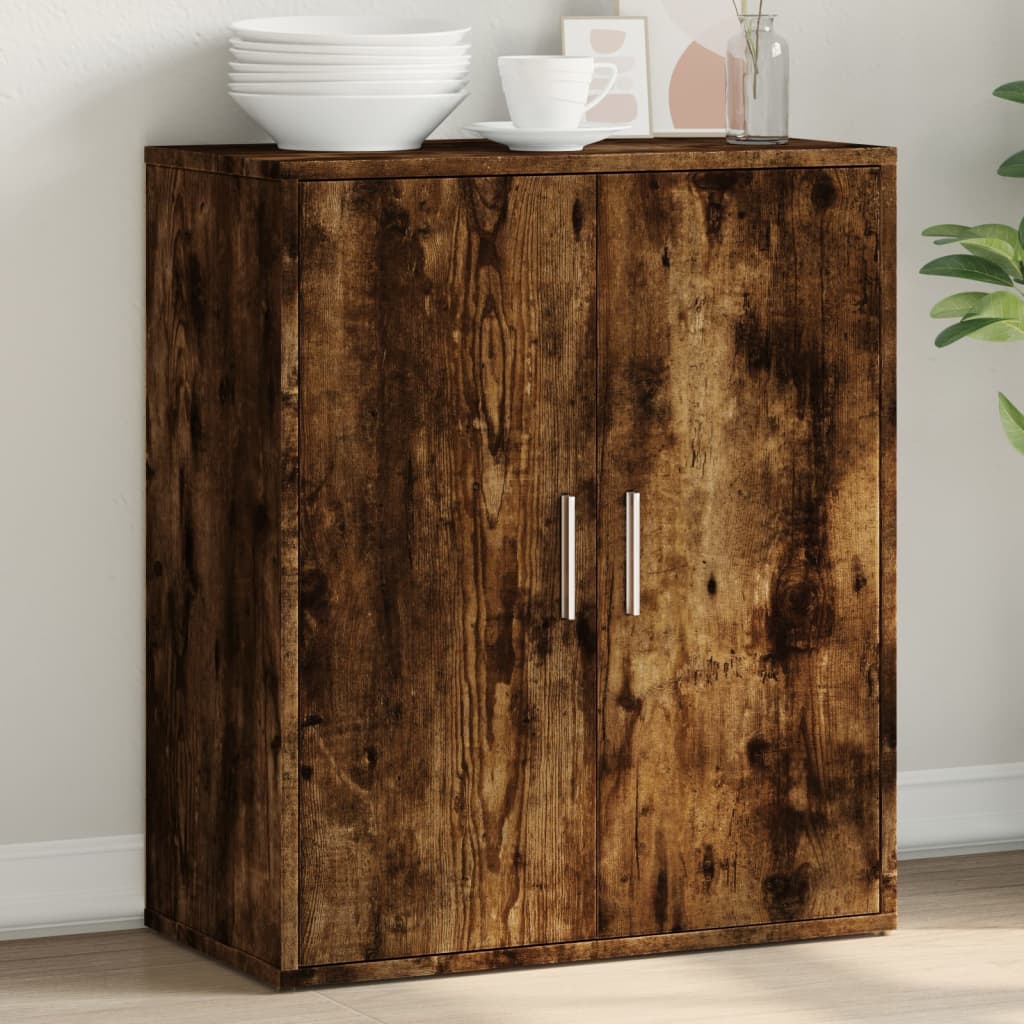 Aparador moderno HKH de madera de ingeniería 60 x 31 x 70 cm - Roble ahumado