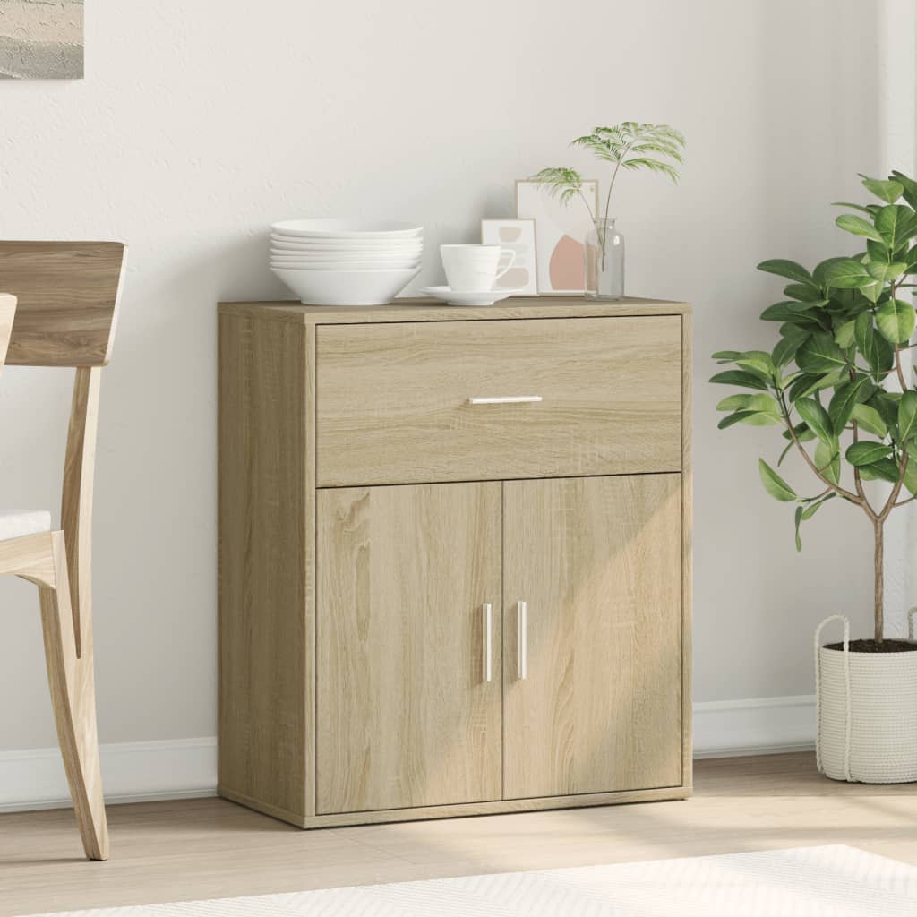Aparador moderno HKH de madera DM, 60 x 31 x 70 cm - Roble Sonoma