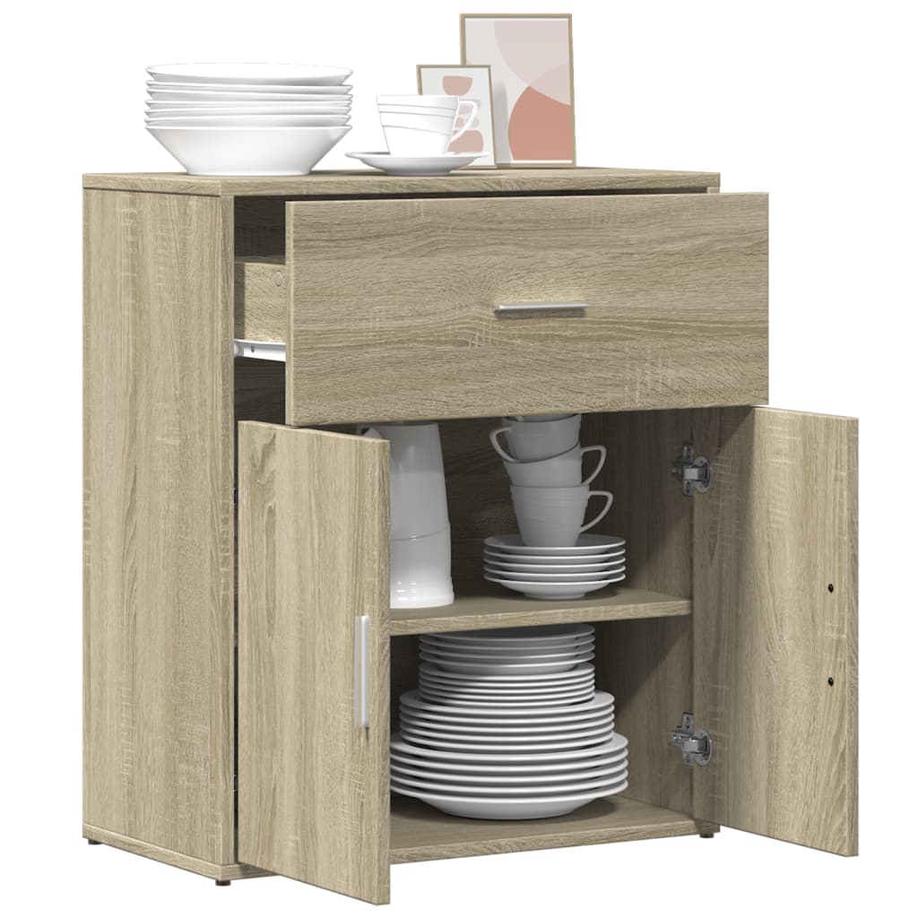 Aparador moderno HKH de madera DM, 60 x 31 x 70 cm - Roble Sonoma