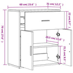 HKH Aparador Moderno de derivados de Madera 60 X 31 X 70 Cm - Gris Sonoma
