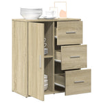 Aparador moderno HKH de madera DM, 60 x 31 x 70 cm - Roble Sonoma