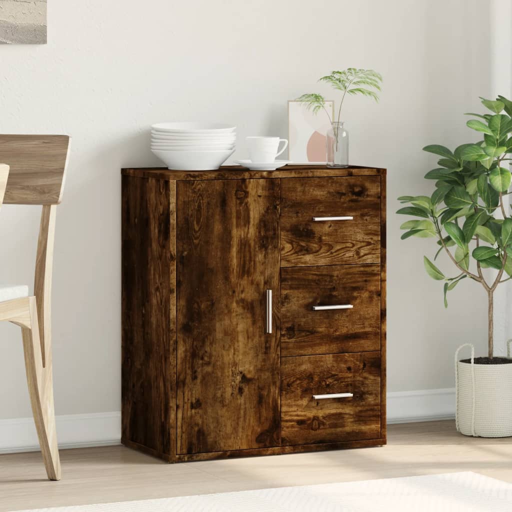 Aparador moderno HKH en derivados de madera 60 x 31 x 70 cm - Roble ahumado