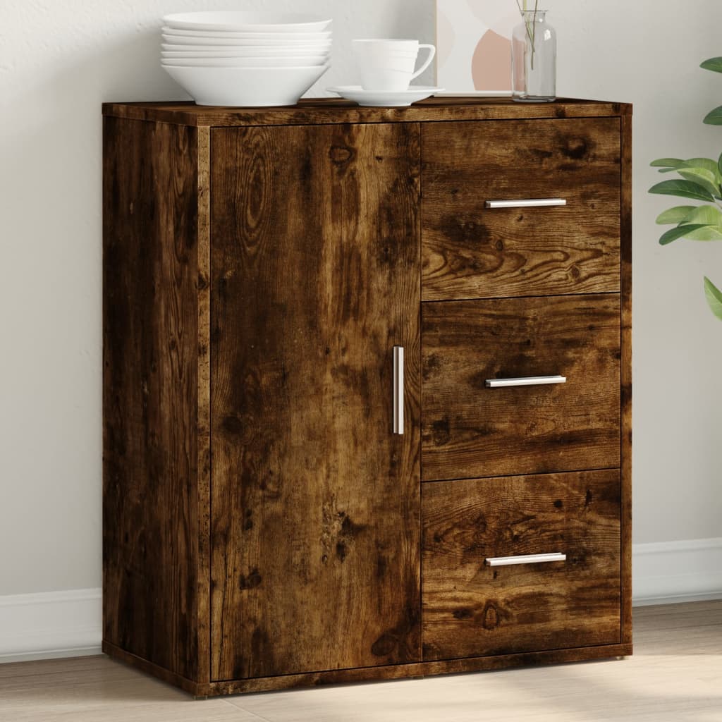 Aparador moderno HKH en derivados de madera 60 x 31 x 70 cm - Roble ahumado