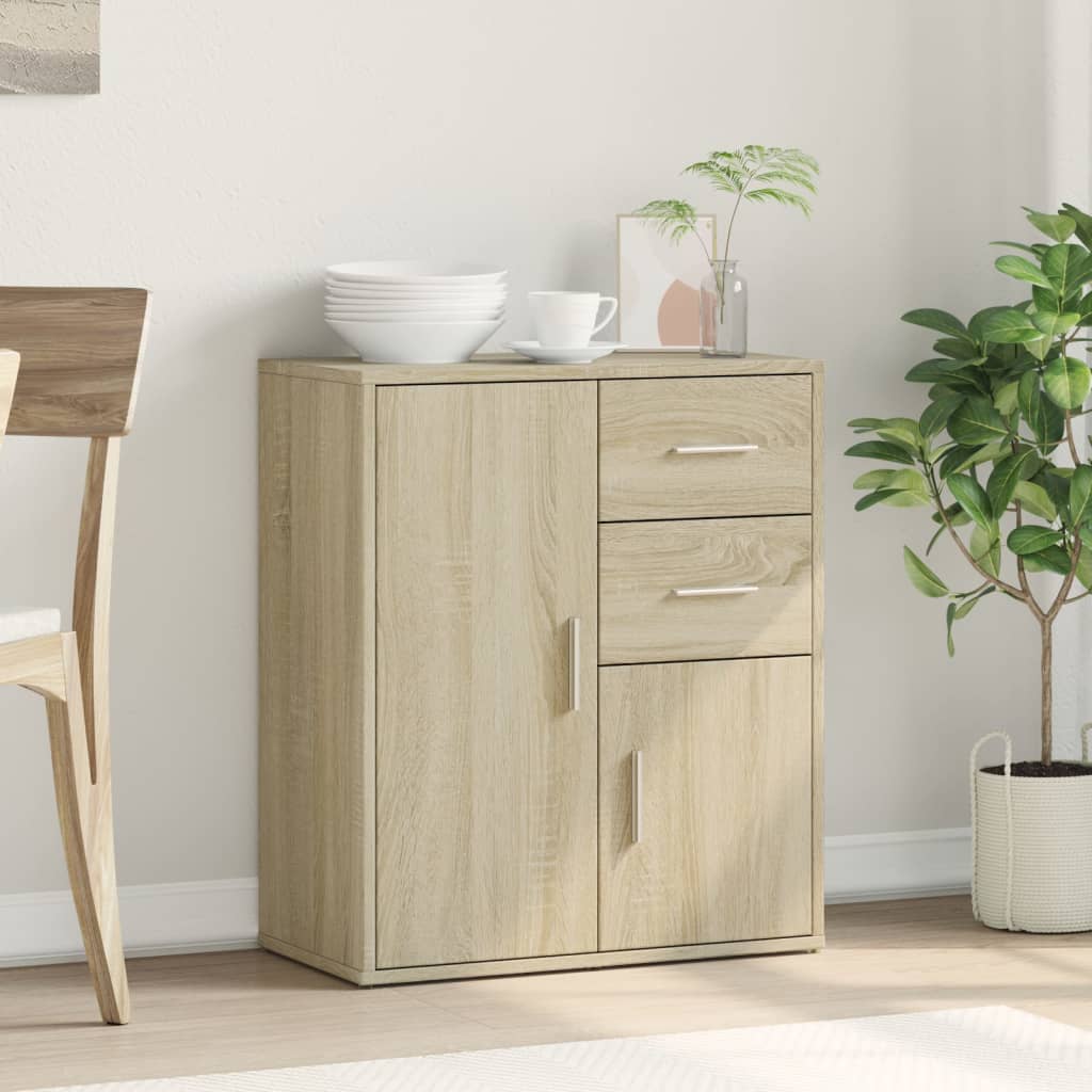 Aparador moderno HKH de madera DM, 60 x 31 x 70 cm - Roble Sonoma