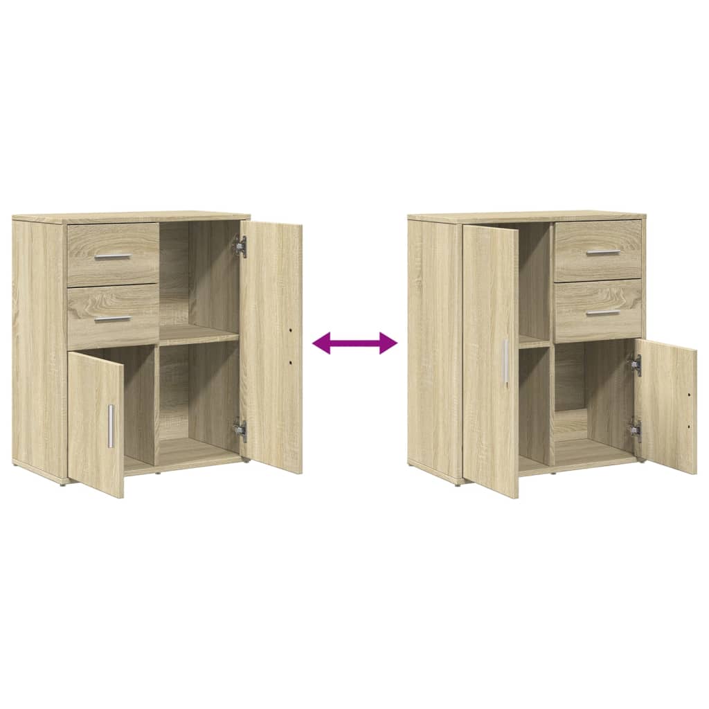 Aparador moderno HKH de madera DM, 60 x 31 x 70 cm - Roble Sonoma