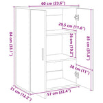 HKH Aparador Moderno em derivados de Madeira 60 X 31 X 84 Cm - Branco