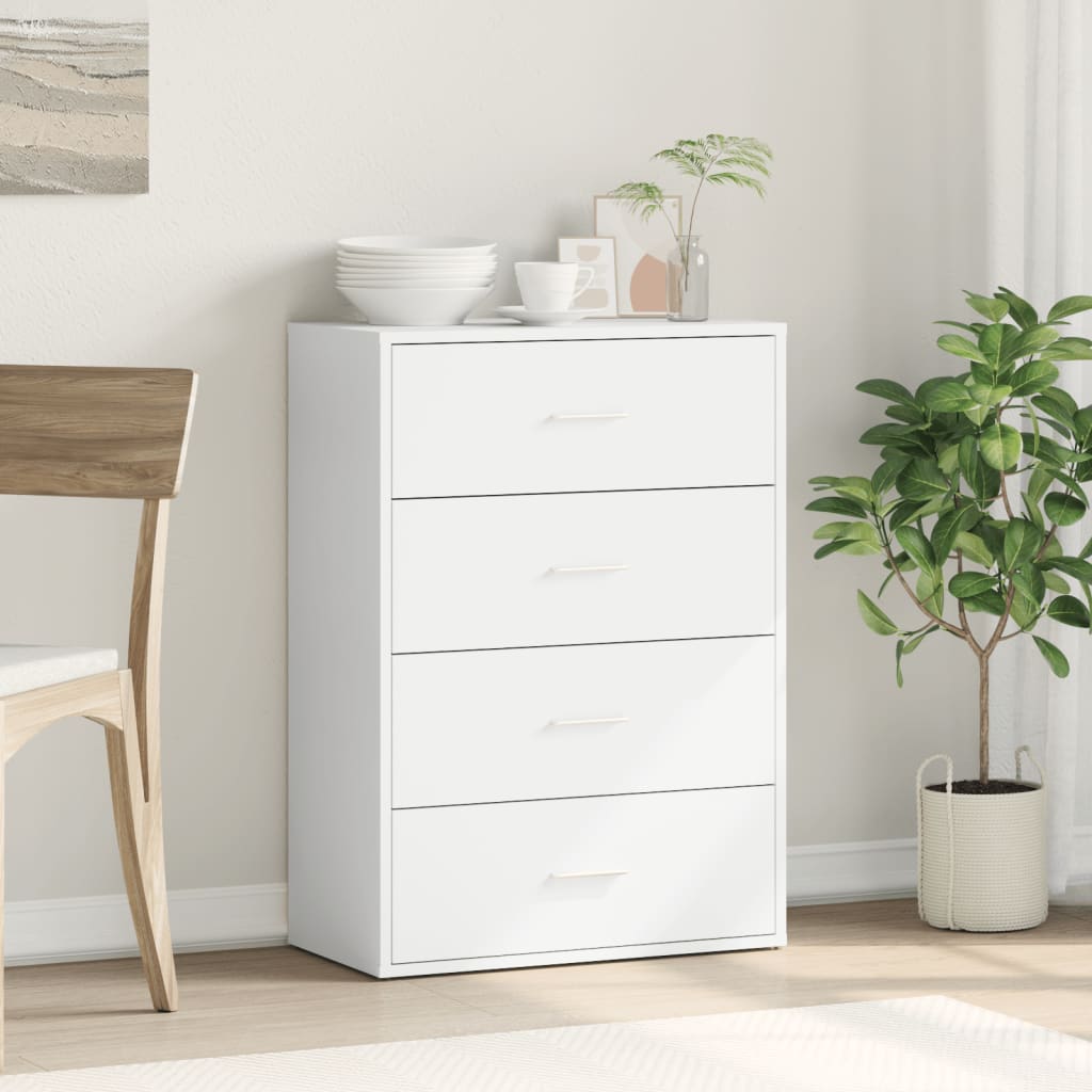 HKH Aparador Moderno de derivados de Madera 60 X 31 X 84 Cm - Blanco