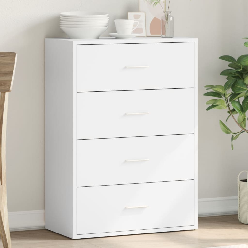 HKH Aparador Moderno de derivados de Madera 60 X 31 X 84 Cm - Blanco