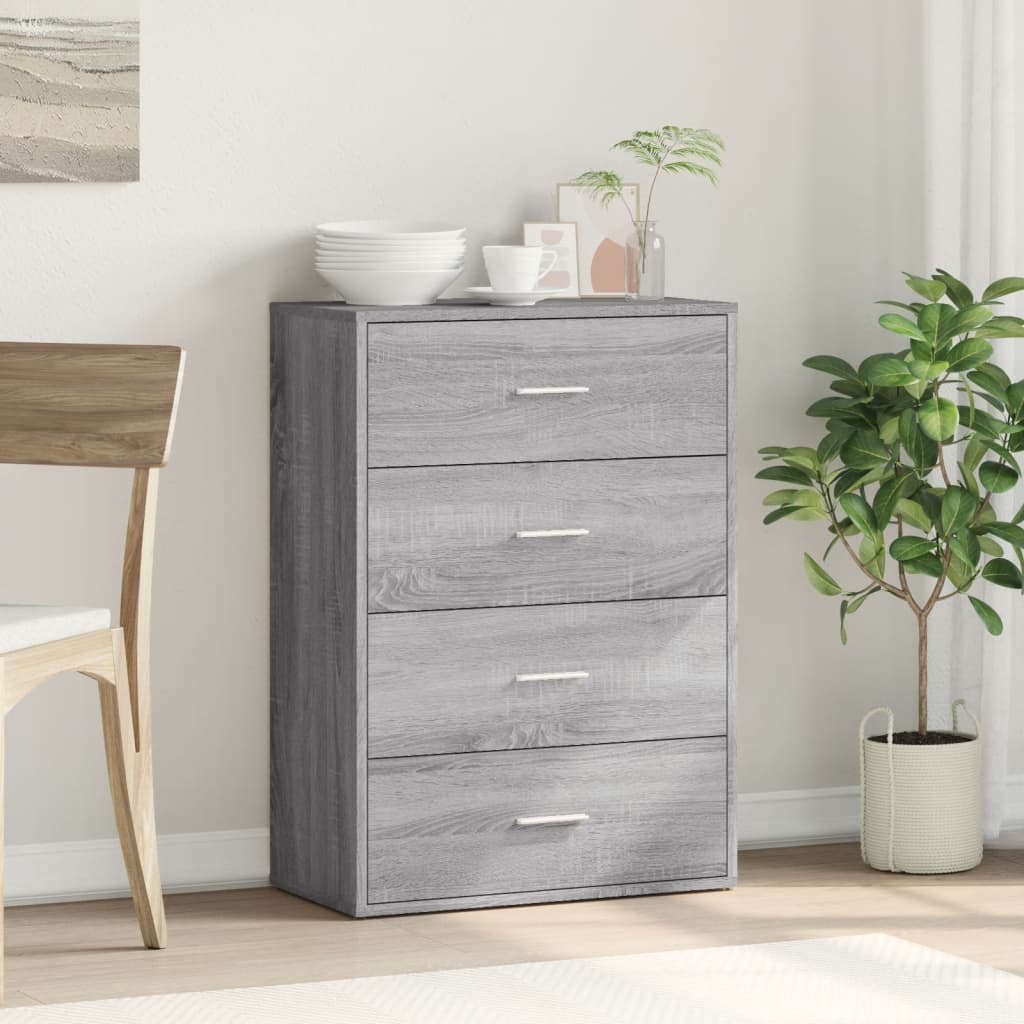 HKH Aparador Moderno de derivados de madera 60 X 31 X 84 Cm - Gris Sonoma