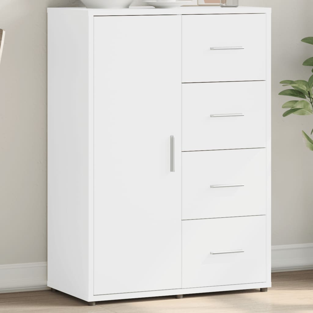HKH Aparador Moderno de derivados de Madera 60 X 31 X 84 Cm - Blanco
