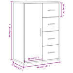 Aparador Moderno HKH en derivados de Madera 60 X 31 X 84 Cm - Gris-Cemento
