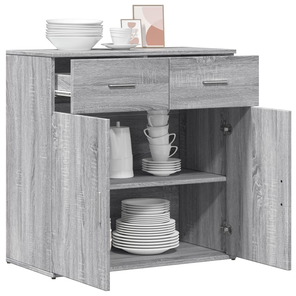 HKH Aparador Moderno de derivados de Madera 79 X 38 X 80 Cm - Gris Sonoma