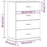 HKH Aparador Moderno de derivados de Madera 60 X 39 X 80 Cm - Roble Sonoma